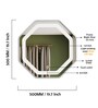 Bright Silver Aluminium Led Octagon Decorative Wall Mirror