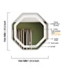 Bright Silver Aluminium Led Octagon Decorative Wall Mirror