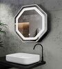 Bright Silver Aluminium Led Octagon Decorative Wall Mirror