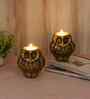 Aluminium Owl Tealight Holder Set of 2