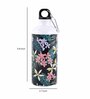 Aluminium Sipper Water Bottle With Black & Green Floral Print 600Ml