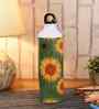 Aluminium Sipper Water Bottle With Green & Orange Sunflower Print 750Ml