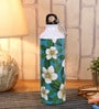 Aluminium Sipper Water Bottle With Green & White Mogra Print 750Ml