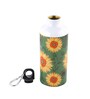 Aluminium Sipper Water Bottle With Green & Yellow Sunflower Print 600Ml