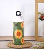 Aluminium Sipper Water Bottle With Green & Yellow Sunflower Print 600Ml