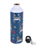 Aluminium Sipper Water Bottle With Navy Blue & Grey Deer Print 750Ml