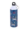 Aluminium Sipper Water Bottle With Navy Blue & Grey Deer Print 750Ml