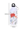 Aluminium Sipper Water Bottle With White & Red Floral Print 600Ml