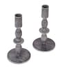 Aluminum Blue Resin Candle Stands Set of 2