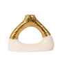 Aluminum White & Gold Oval Candle Stand