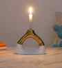 Aluminum White & Gold Oval Candle Stand
