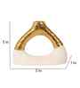 Aluminum White & Gold Oval Candle Stand