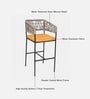 Alurista Metal Outdoor Bar Chair In Yellow Colour
