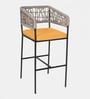 Alurista Metal Outdoor Bar Chair In Yellow Colour