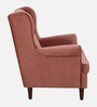 Alvarez Velvet Wing Chair In Velvet Blush Pink Colour