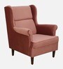 Alvarez Velvet Wing Chair In Velvet Blush Pink Colour
