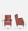 Alvarez Velvet Wing Chair In Velvet Blush Pink Colour