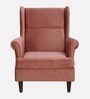 Alvarez Velvet Wing Chair In Velvet Blush Pink Colour