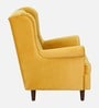 Alvarez Velvet Wing Chair In Velvet Mustard Yellow Colour