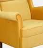 Alvarez Velvet Wing Chair In Velvet Mustard Yellow Colour