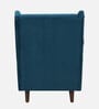 Alvarez Velvet Wing Chair In Velvet Teal Blue Colour