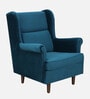 Alvarez Velvet Wing Chair In Velvet Teal Blue Colour