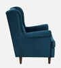 Alvarez Velvet Wing Chair In Velvet Teal Blue Colour