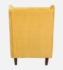 Alvarez Velvet Wing Chair In Velvet Mustard Yellow Colour