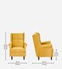 Alvarez Velvet Wing Chair In Velvet Mustard Yellow Colour