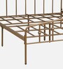 Alvarita Metal Queen Size Bed in Gold Colour