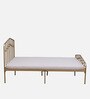 Alvarita Metal Queen Size Bed in Gold Colour