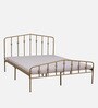 Alvarita Metal Queen Size Bed in Gold Colour