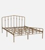 Alvarita Metal Queen Size Bed in Gold Colour