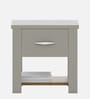 Alvaro Bedside Table In Natural Teak Finish With Drawer