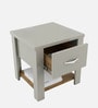 Alvaro Bedside Table In Natural Teak Finish With Drawer
