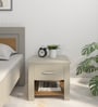 Alvaro Bedside Table In Natural Teak Finish With Drawer