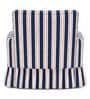 Alvaro 1 Seater Sofa With Teak Wood  And Suede Fabric In Blue colour