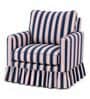Alvaro 1 Seater Sofa With Teak Wood  And Suede Fabric In Blue colour