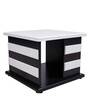 Alvis End Table in White PU & Dark Wenge Finish
