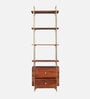 Alviya Sheesham Wood Bookshelf In Natural & Gold Finish