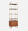 Alviya Sheesham Wood Bookshelf In Natural & Gold Finish