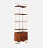 Alviya Sheesham Wood Bookshelf In Natural & Gold Finish