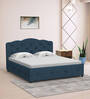 Alwin Fabric Queen Size Bed in Light Blue Colour