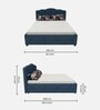Alwin Fabric Queen Size Bed in Light Blue Colour