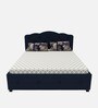 Alwin Velvet King Size Bed in Indigo Colour