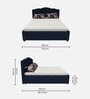 Alwin Velvet King Size Bed in Indigo Colour