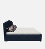 Alwin Velvet King Size Bed in Indigo Colour