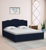 Alwin Velvet King Size Bed in Indigo Colour
