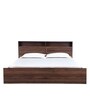 Alyssa Queen Size Bed in Columbia Walnut Finish with Box Storage