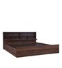 Alyssa Queen Size Bed in Columbia Walnut Finish with Box Storage